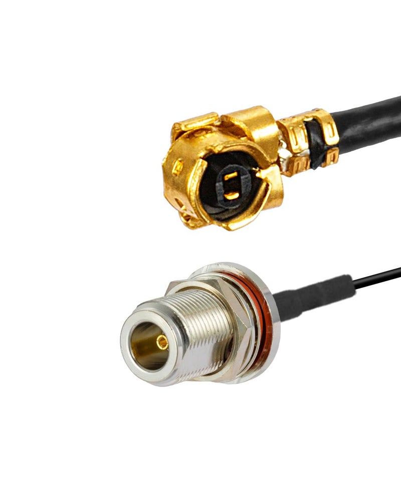 POBADY 2PCS U.F.L1 to N Type Female Low Loss Coaxial Cable 4" /10CM U.F.L1 1.13mm Mini-Coaxial Pigtail Cable for Wireless Routers Mini PCIE Network Cards PCI Wi-Fi WAN Repeater - Image 5